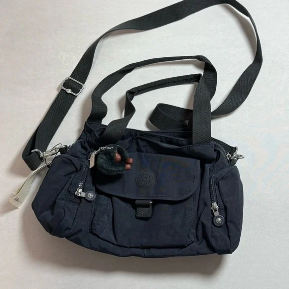 Kipling Felix Large Crossbody Handbag in Navy w/monkey keychain NWT - Picture 3 of 9